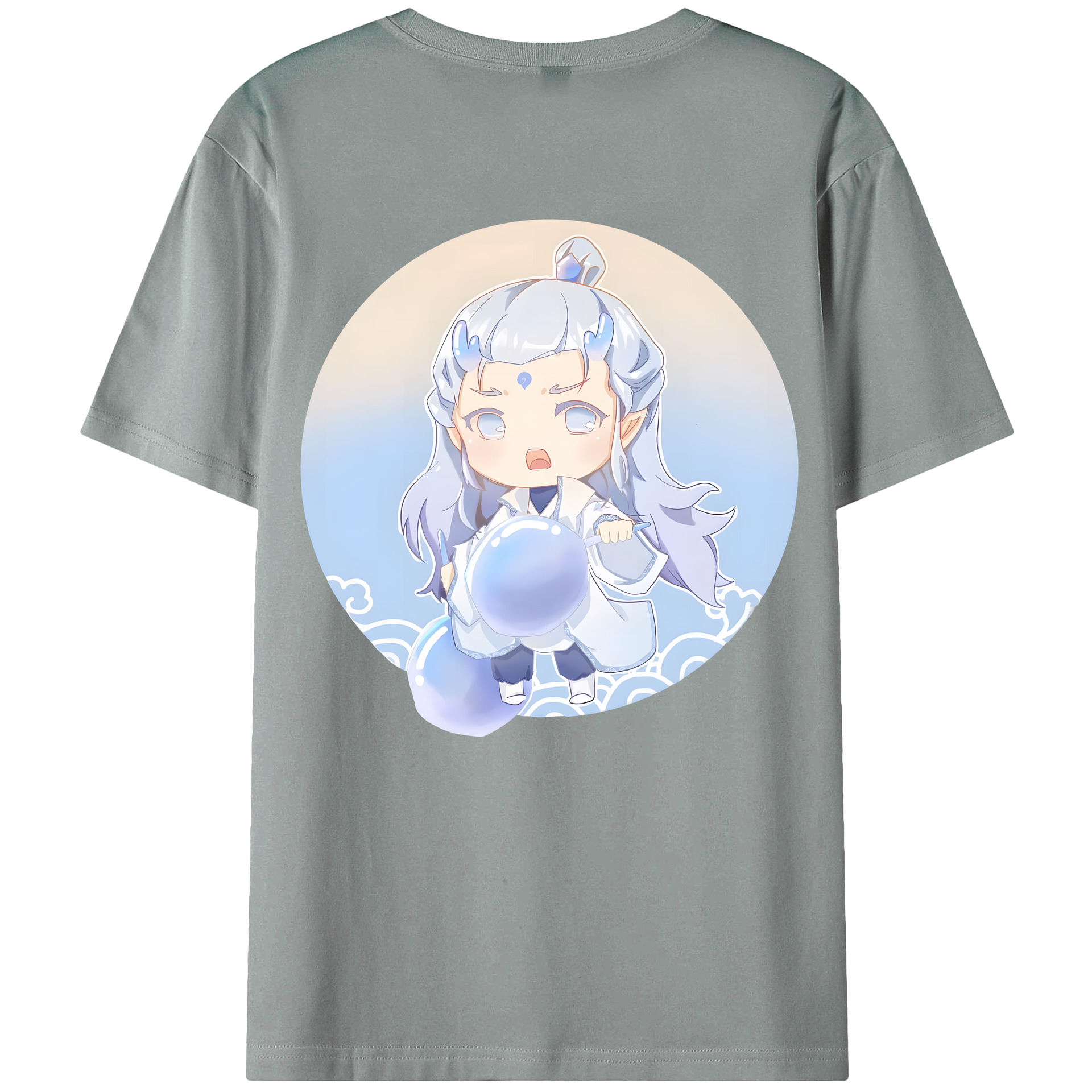 （画像用） Ne Zha 2 ナタ 魔童の大暴れ 綿100％ メンズ半袖Tシャツ（バックプリント） 通気性
